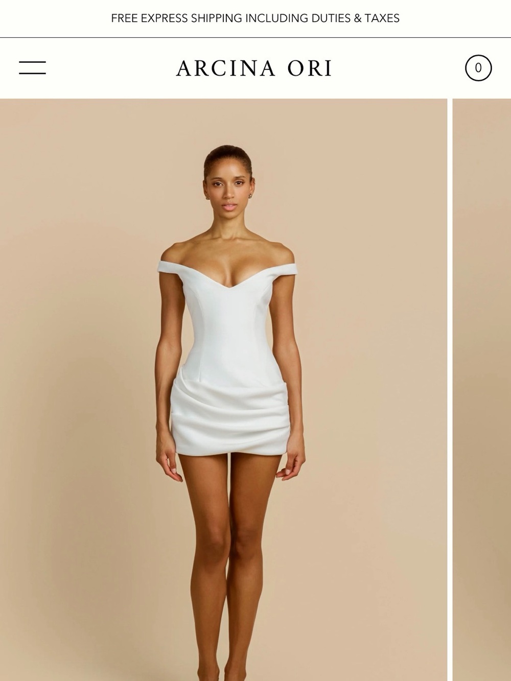 Arcina Ori Off-Shoulder White Mini Dress